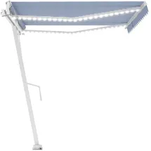 vidaXL Automatische Markise mit LED Windsensor 450x300cm Blau und Weiß