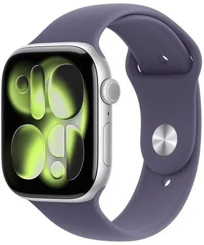 Watch Series 11 GPS 46mm Silver Aluminium Case with Purple Fog Sport Band - M/L
