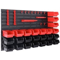 DEUBA Werkzeugwand Schwarz/Rot 43-tlg. Stapelboxen/Werkzeughalter