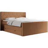 MKS Boxspringbett 200 x 200 cm H4 Orange