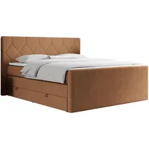 MKS Boxspringbett 200 x 200 cm H4 Orange