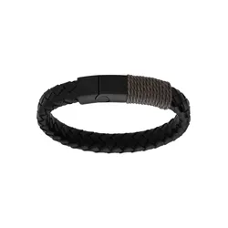 Armband, schwarz (schwarz, schwarz), Armbänder, Herren, Edelstahl-Metall, Edelstahl, Metall