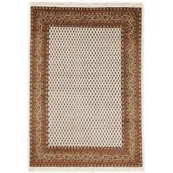 Orientteppich OCI DIE TEPPICHMARKE "Sakki Mir" Gr. 1, beige (creme), B:70cm H:7mm L:140cm, Wolle, Teppiche, Fransenteppich, reine Wolle, hochwertig handgeknüpft, mit Fransen, Wohnzimmer