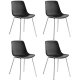 Tectake Kunststoffstuhl Mave schwarz 4er Set