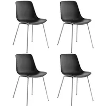 Tectake Kunststoffstuhl Mave schwarz 4er Set