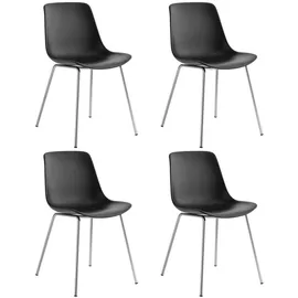 Tectake Kunststoffstuhl Mave schwarz 4er Set