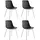 Tectake Kunststoffstuhl Mave schwarz 4er Set