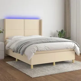 vidaXL Boxspringbett 140 x 200 cm Creme