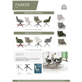 MCA Furniture Esszimmerstuhl Parker Polyester braun 2er Set