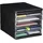 Relaxdays Schubladenbox 24,5 x 26,5 x 34 cm 5-tlg. schwarz