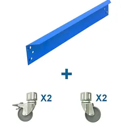 1200 mm BLAUE Traverse + 4 Rollen (2 mit Bremse und 2 ohne Bremse) für Simonrack-Werkbank, insgesamt 120 kg.
