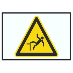 Vorsicht Absturzgefahr Symbol Schild A4 (210x297mm)