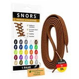 SNORS Schnürsenkel flach Braun 100cm, flexible Schuhbänder, 10mm - 100cm FLACH 10mm