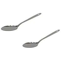 Fackelmann FM Professional 20262 Servierlöffel, Schöpfkelle, Küchenutensil, Servierlöffel, 2er-Set Servierlöffel, Edelstahl, Silber, 31,5 cm x 7 cm