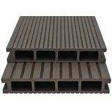 vidaXL WPC Hohlkammer Terrassendielen mit Zubehör 16 m2 2,2 m dunkelbraun