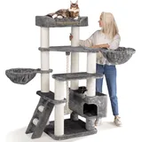 Happy Pet HAPPYPET Kratzbaum große Katzen XXL JACOB - Katzenbaum Deckenhoch, Stabil und Massiv mit Sisalsäulen und Dicker Bodenplatte, Ideal für Schwere Rassen