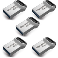 Gigastone Z90 USB-Speicherstick (64 GB, USB 3.2, Gen1, Mini-Fit, wasserdicht, kompakt, USB-Stick, USB 2.0/USB 3.0/USB 3.1, 5er-Pack)