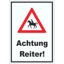 Achtung Reiter Aufkleber A9 (37x52mm)