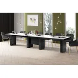 Design Esstisch Tisch HLA-111 Hochglanz XXL ausziehbar 160 bis 400 cm - Weiß