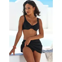 LASCANA Bade-Rock "Ronda", Damen, Gr. 40, N-Gr, blau (schwarz), Obermaterial: 82% Polyamid, 18% Elasthan. Futter: 100% Polyester. Miedereinsatz: 82% Polyamid, 18% Elasthan, unifarben, Badehosen, mit integrierter Bikinihose