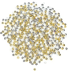 Acrylperlen, gold-silber-weiß, 4 mm Ø, 30 g