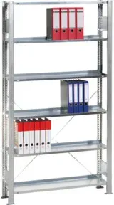 Schulte Grundregal Büro-Schraubregal MULTIplus85 2300 x 1000 x 300 mm 7 Fachböden RAL 7035 lichtgrau ohne Anschlagleiste