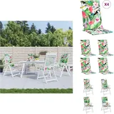 Hochlehner-Auflagen 4 Stk. Mehrfarbig Stoff - Hochlehner Auflagen - Gartenstuhlkissen - Outdoor Kissen - Sitzkissen - Wasserfeste Kissen
