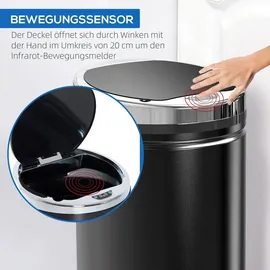 Homcom Sensor Mülleimer 42 l Schwarz
