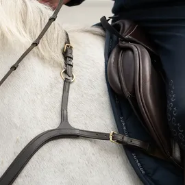 SUNRIDE Vorderzeug Ascot aus Echtleder 5-Punkt/3-Punkt Pony braun