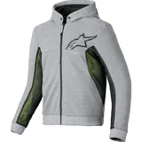 Alpinestars Chrome Air Sport Hoodie, Textiljacke - Grau/Schwarz/Neon-Gelb - L
