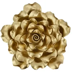 Wanddekoration Blume , gold , Polyresin (Kunstharz) , Maße (cm): T: 10  Ø: 32