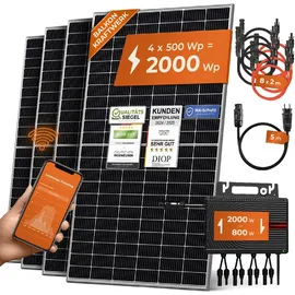 solarway Balkonkraftwerk 2000W komplett Steckdose - Deye Wechselrichter - 500W Solarpanele