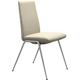 Polsterstuhl STRESSLESS "Laurel", beige (cream batick, chrom matt), B:57cm H:92cm T:59cm, Leder BATICK: BATICK ist ein leicht korrigiertes, durchgefärbtes und genarbtes Möbelleder, bei dem die meisten Unebenheiten und Spuren in der Regel entfernt wurden., Stühle, Polsterstuhl, Low Back, Größe M, mit Beinen aus Stahl in Chrom matt