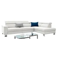 MONDO Ecksofa MAJOLA R Torero Leder snow - Motorischer Sitzvorzug - B/T. 272 x 218 cm