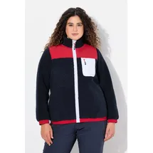 Ulla Popken Teddyfleece-Jacke Blau 54