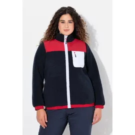 Ulla Popken Teddyfleece-Jacke Blau 54