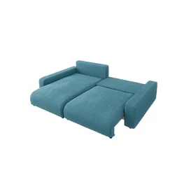 s-style möbel Ecksofa Emma ¦ türkis/petrol ¦ Maße (cm): B: 234 H: 78