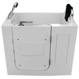 AcquaVapore Badewanne AcquaVapore Sitzbadewanne Senioren Sitzwanne Tür S08-TH-B-R 110x68cm, Schnelle Reinigung, Nackenstütze, Überlauf Abfluss, Extra Tief weiß