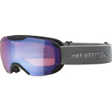 Alpina PHEOS S Q-LITE - Verspiegelte, Kontrastverstärkende Skibrille Mit 100% UV-Schutz Für Erwachsene, black-grey, One Size