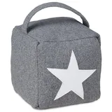 Relaxdays 3 x Türstopper Stern, mit Griff, Weiß,Grau