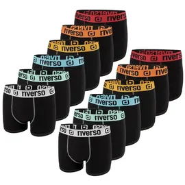 Riverso RIVOle Boxershorts Blau / Schwarz M 12er Pack