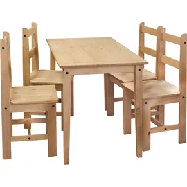 Möbilia Essgruppe MÖBILIA, beige (natur, natur, natur), B:108cm H:76cm T:65cm, Massivholz, Sitzmöbel-Sets, Essgruppe, Holzoberfläche honigfarbend gewachst
