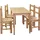 Möbilia Essgruppe MÖBILIA, beige (natur, natur, natur), B:108cm H:76cm T:65cm, Massivholz, Sitzmöbel-Sets, Essgruppe, Holzoberfläche honigfarbend gewachst