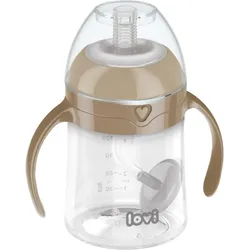 LOVI First Cup Tasse mit Strohhalm Brown 6m+ 150 ml