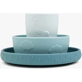 Done by Deer - Stay Geschirr-Set Deer Friends, blau (3er-Set)