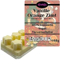 WonderWax Duftwachs WonderWax® Duftwachs Weihnachten 6 Sterne, (Spicy Vanille Orange Zimt), Duftrichtung: Spicy Vanille Orange Zimt