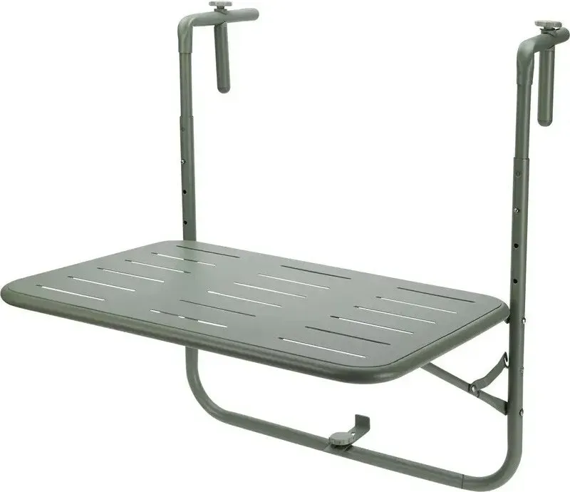 Grüner Balkon ausziehbarer Hängetisch 60x43x70 cm, Faltbarer platzsparender Balkontisch, Perfekter Tisch für kleine Balkone