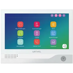 7 Zoll Monitor Touchscreen in Weiß mit WLAN als Erweiterung für 2-Draht BUS mit Gesichtserkennung