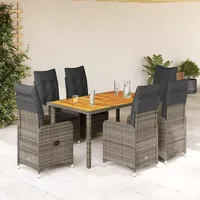 vidaXL Garten-Bistro-Set 7-tlg. Grau