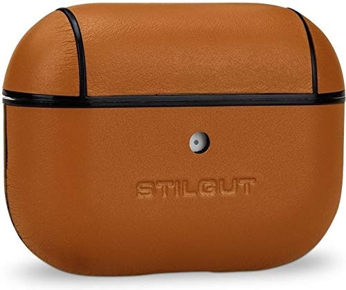 StilGut Case entwickelt für AirPods Pro Hülle - Apple AirPods Pro Case aus Leder, Schutzhülle - Braun Nappa